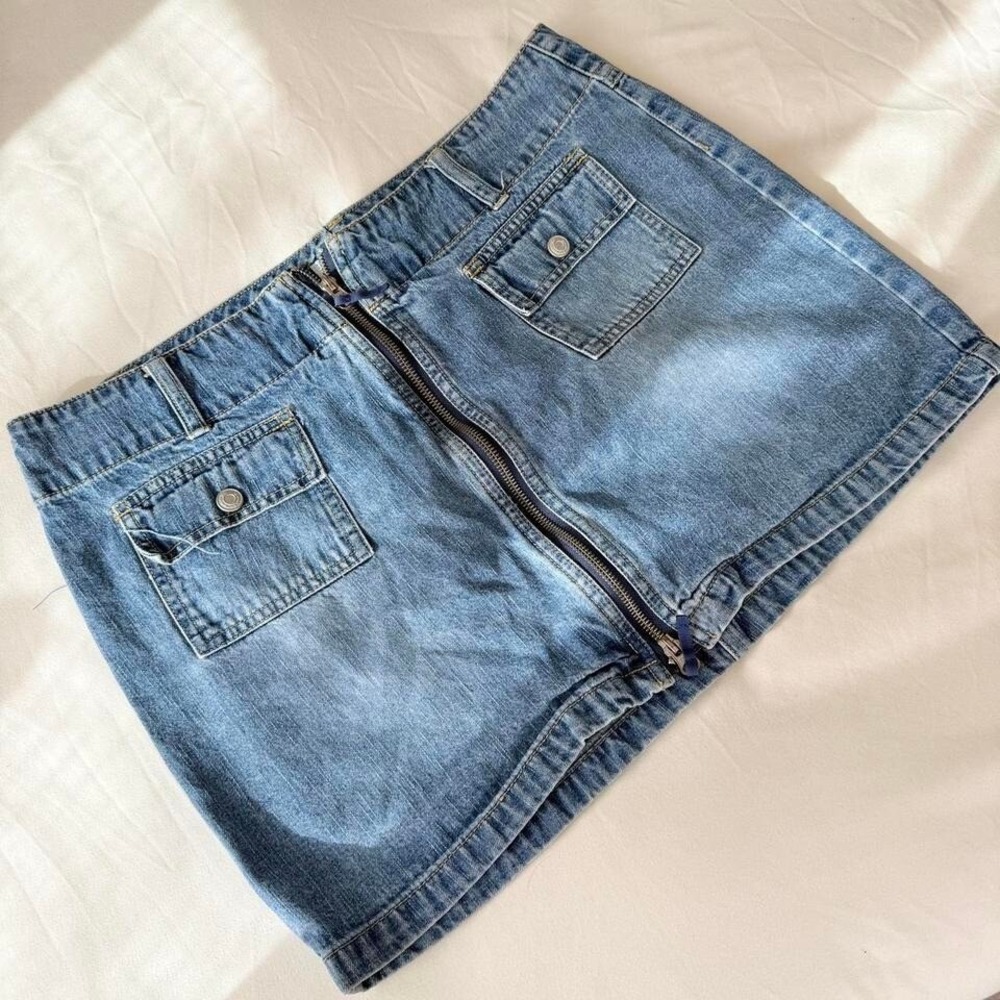 y2k jean mini skirt